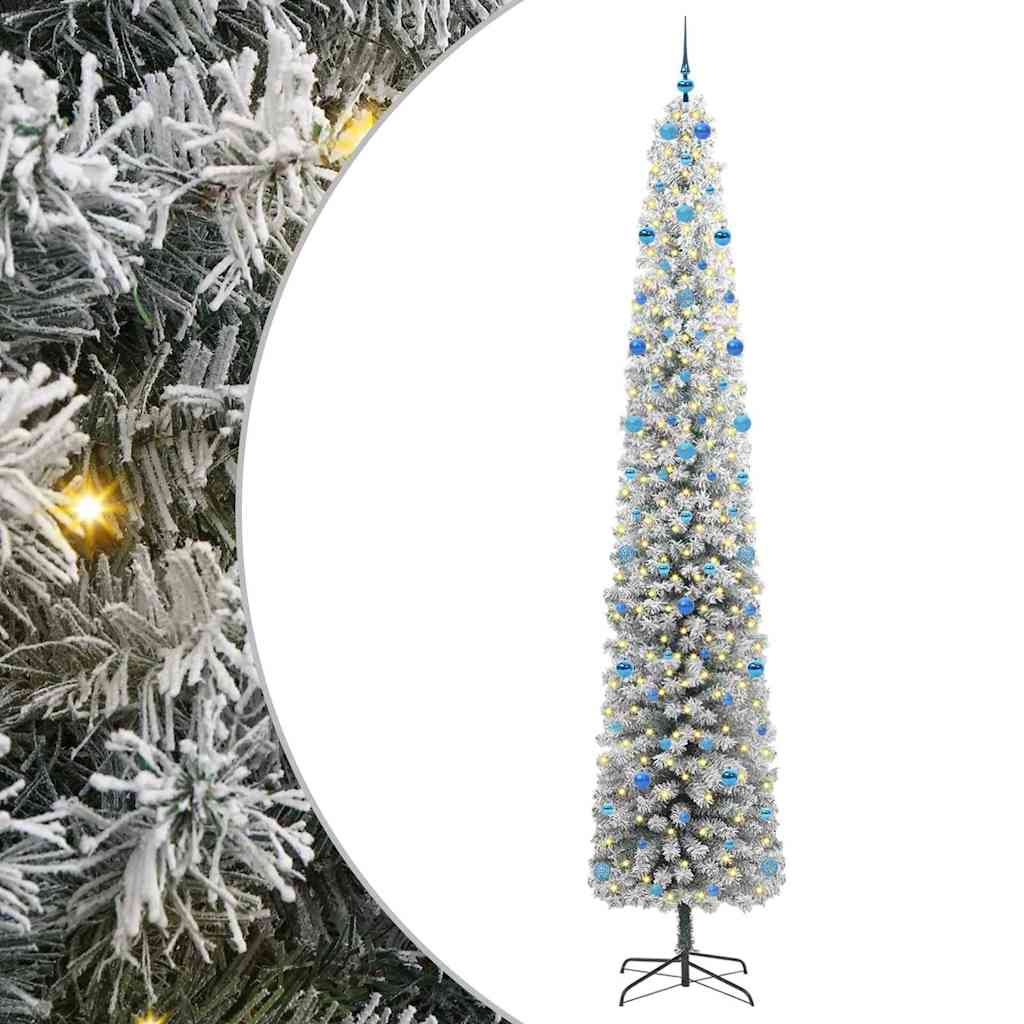 Kunstkerstboom Groen 300 cm PVC en Staal en Kunststof