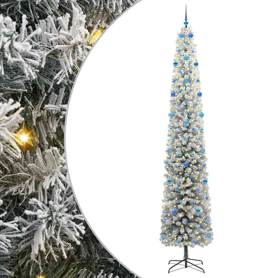 Kunstkerstboom Groen 300 cm PVC en Staal en Kunststof