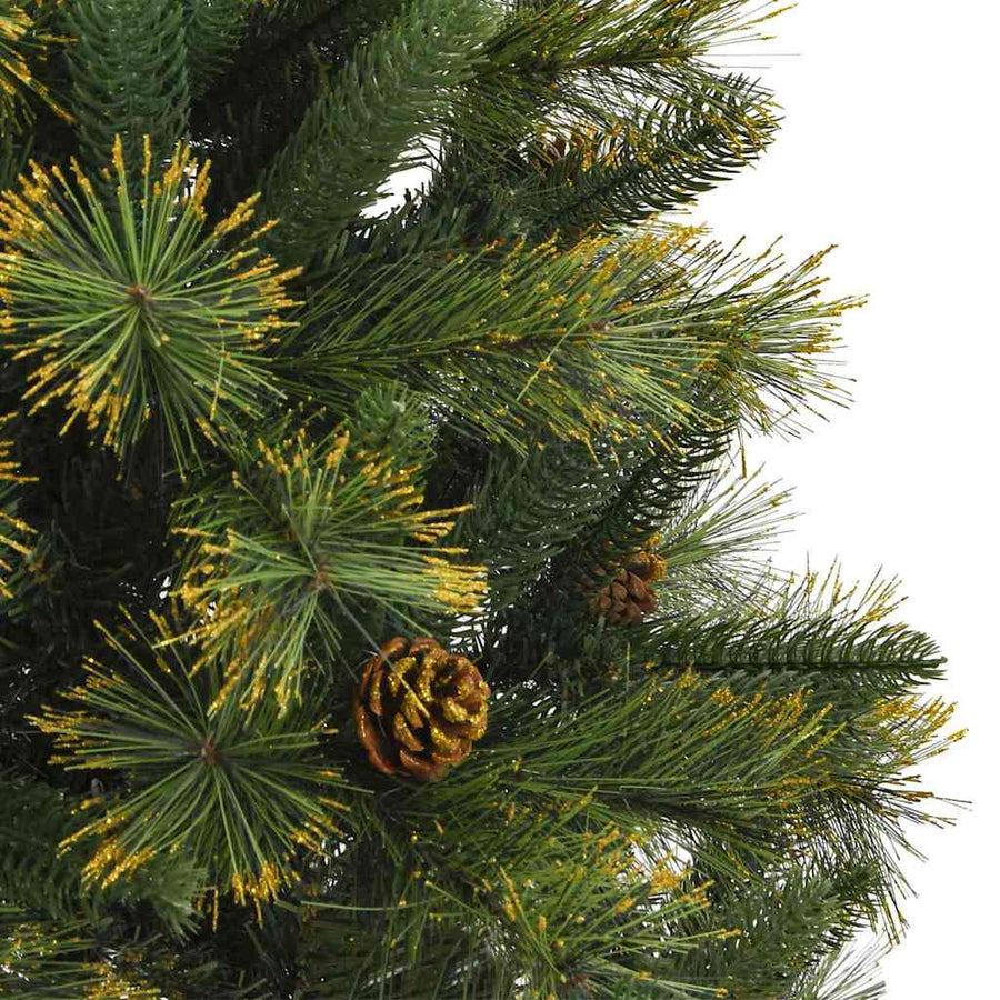 Kunstmatige Scharnier Kerstboom Met Cones Groen 120 cm