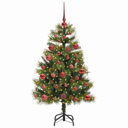 Kunstmatige Scharnier Kerstboom Met Cones Groen 120 cm