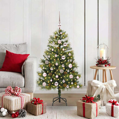 Kunstmatige Scharnier Kerstboom Met Cones Groen 120 cm