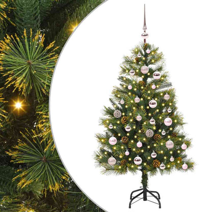Kunstmatige Scharnier Kerstboom Met Cones Groen 120 cm