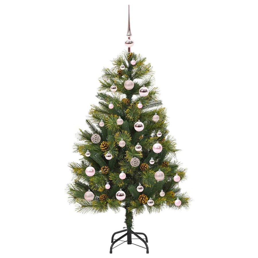 Kunstmatige Scharnier Kerstboom Met Cones Groen 120 cm