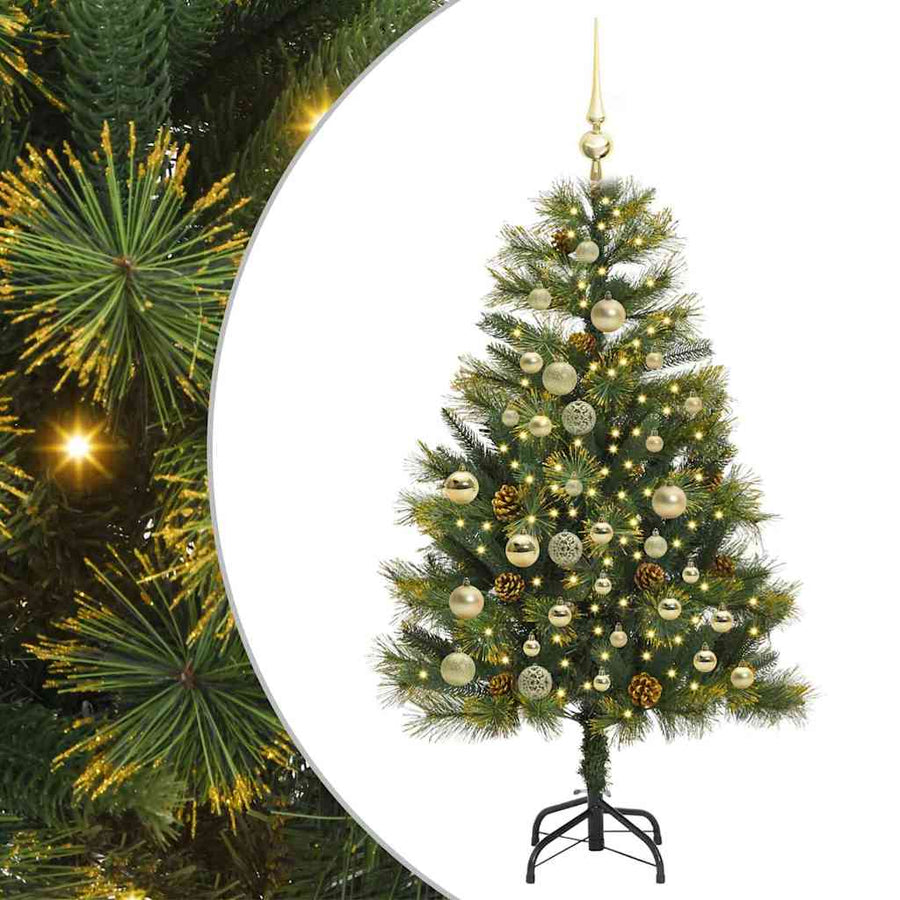 Kunstmatige Scharnier Kerstboom Met Cones Groen 120 cm