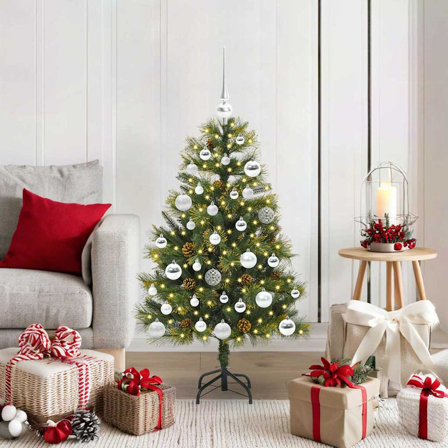 Kunstmatige Scharnier Kerstboom Met Cones Groen 120 cm