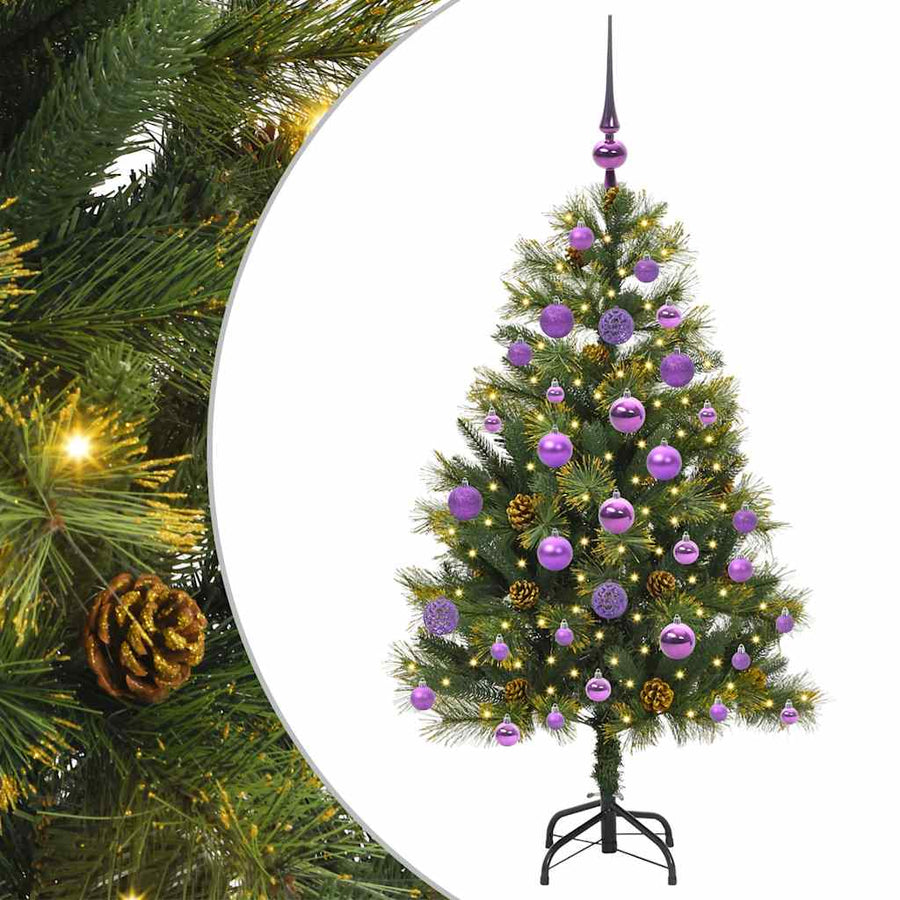 Kunstmatige Scharnier Kerstboom Met Cones Groen 120 cm