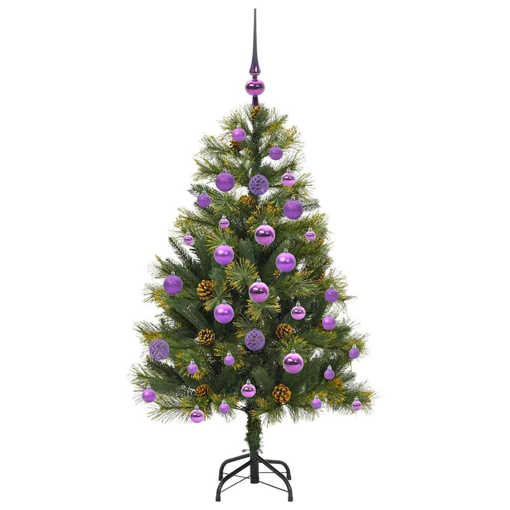 Kunstmatige Scharnier Kerstboom Met Cones Groen 120 cm