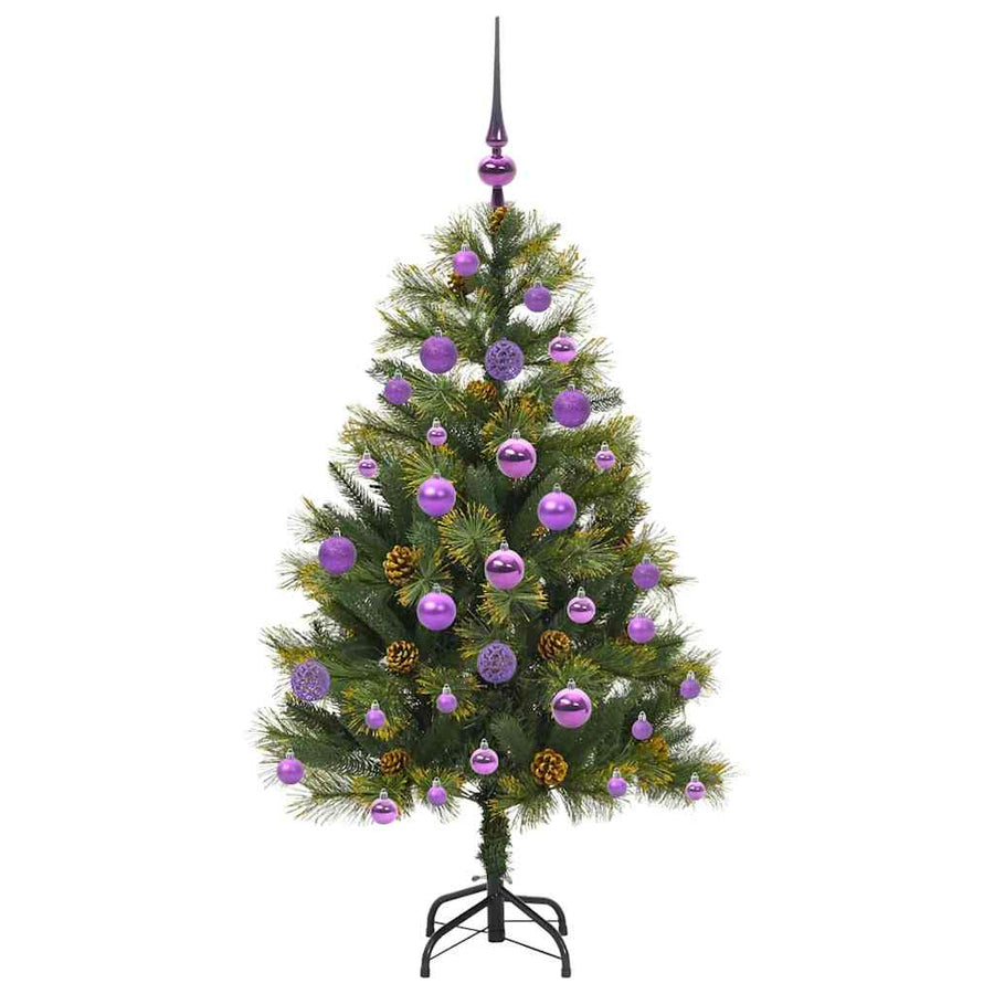 Kunstmatige Scharnier Kerstboom Met Cones Groen 120 cm