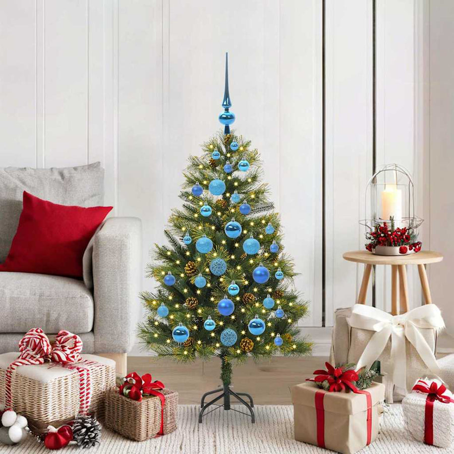 Kunstmatige Scharnier Kerstboom Met Cones Groen 120 cm