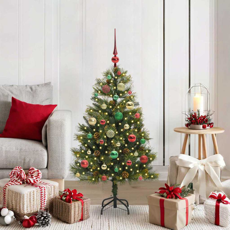 Kunstmatige Scharnier Kerstboom Met Cones Groen 120 cm