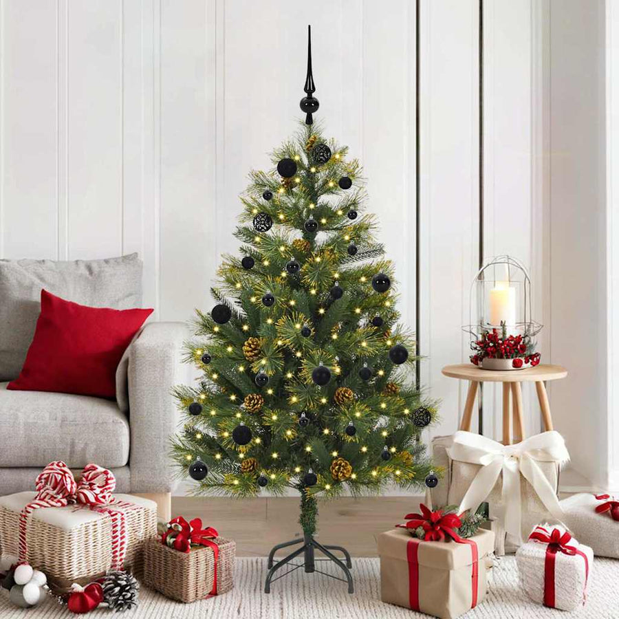 Kunstmatige Scharnier Kerstboom met Cones Groen 150 cm