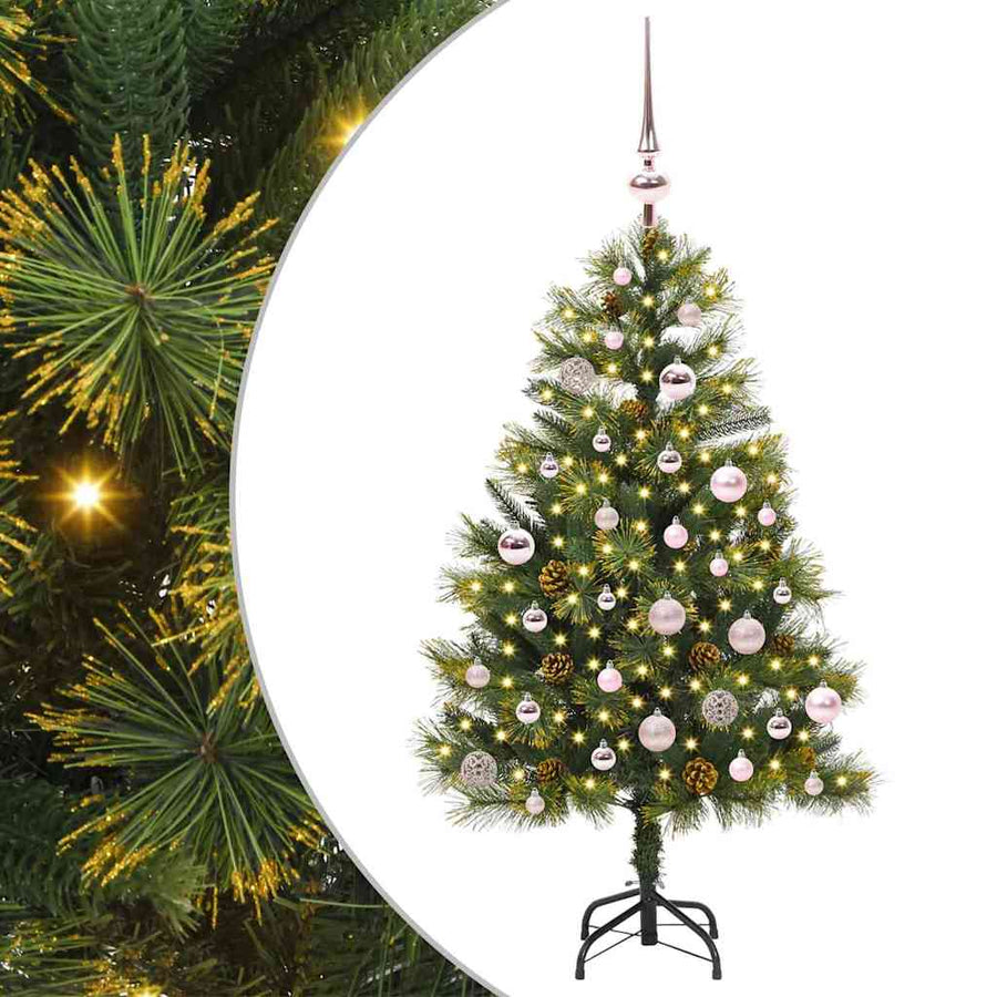 Kunstmatige Scharnier Kerstboom met Cones Groen 150 cm
