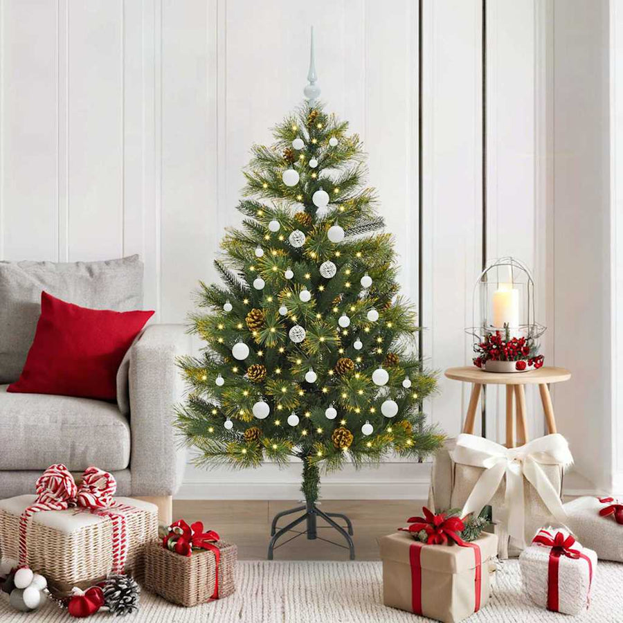 Kunstmatige Scharnier Kerstboom met Cones Groen 150 cm