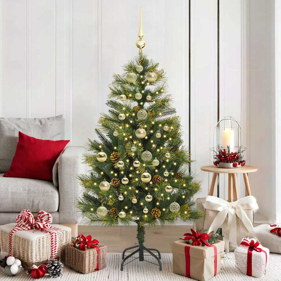 Kunstmatige Scharnier Kerstboom met Cones Groen 150 cm