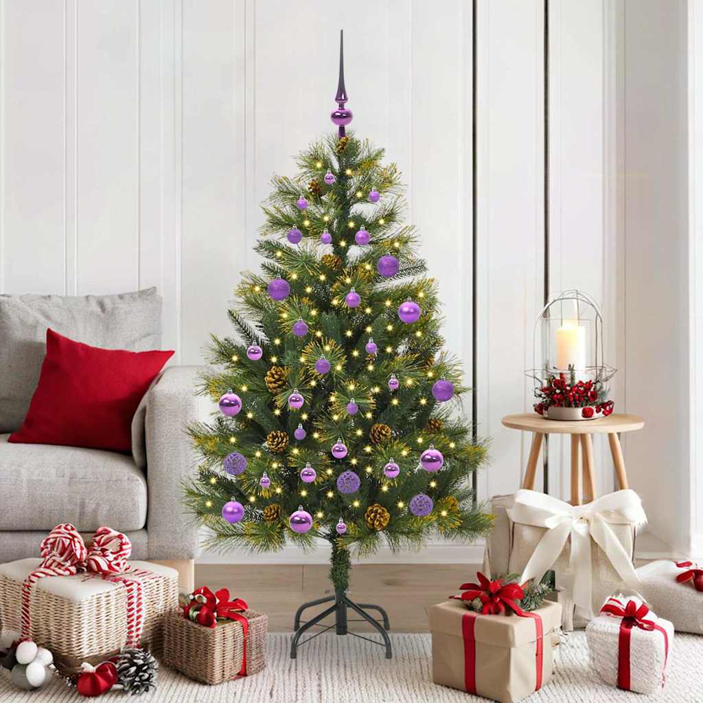 Kunstmatige Scharnier Kerstboom met Cones Groen 150 cm
