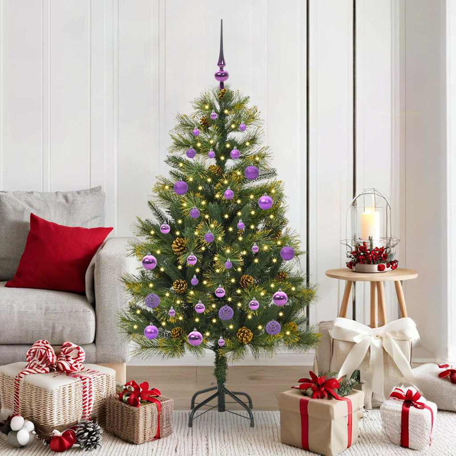 Kunstmatige Scharnier Kerstboom met Cones Groen 150 cm