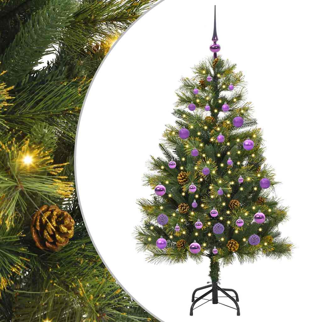 Kunstmatige Scharnier Kerstboom met Cones Groen 150 cm