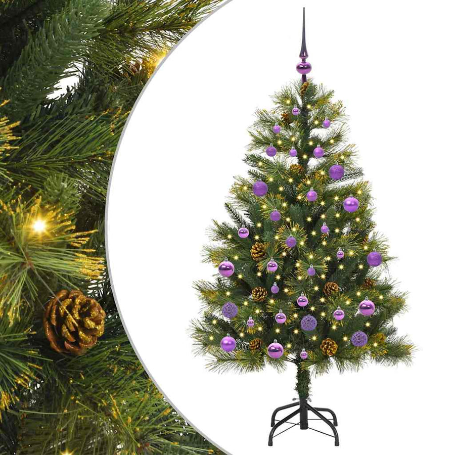 Kunstmatige Scharnier Kerstboom met Cones Groen 150 cm