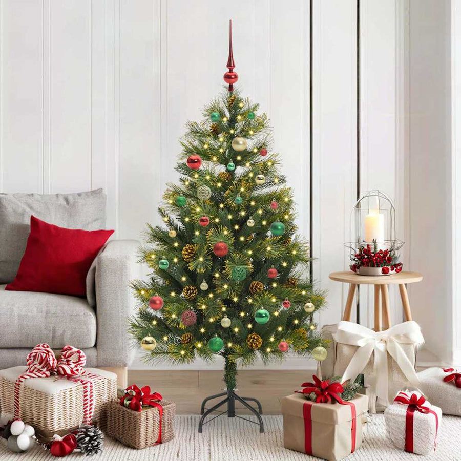 Kunstmatige Scharnier Kerstboom met Cones Groen 150 cm