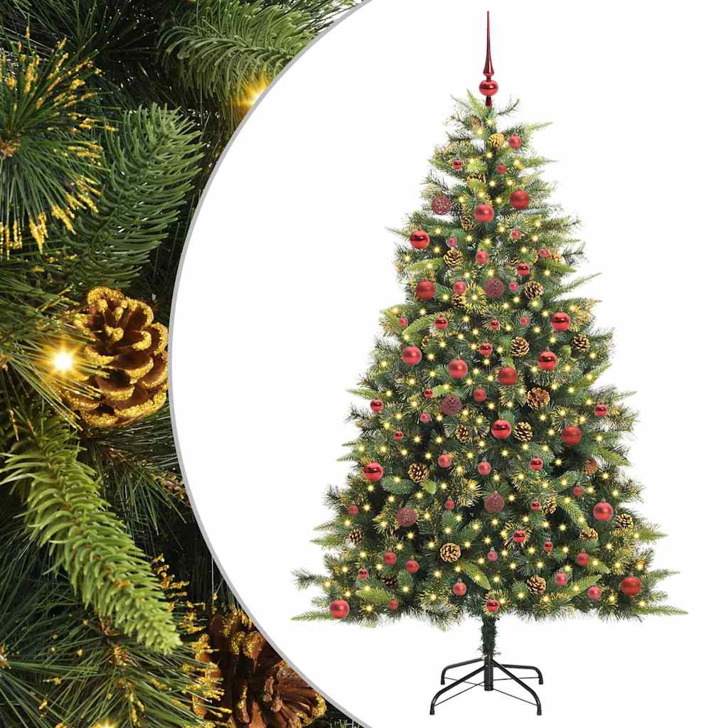 Kunstmatige Scharnier Kerstboom met Cones Groen 180 cm