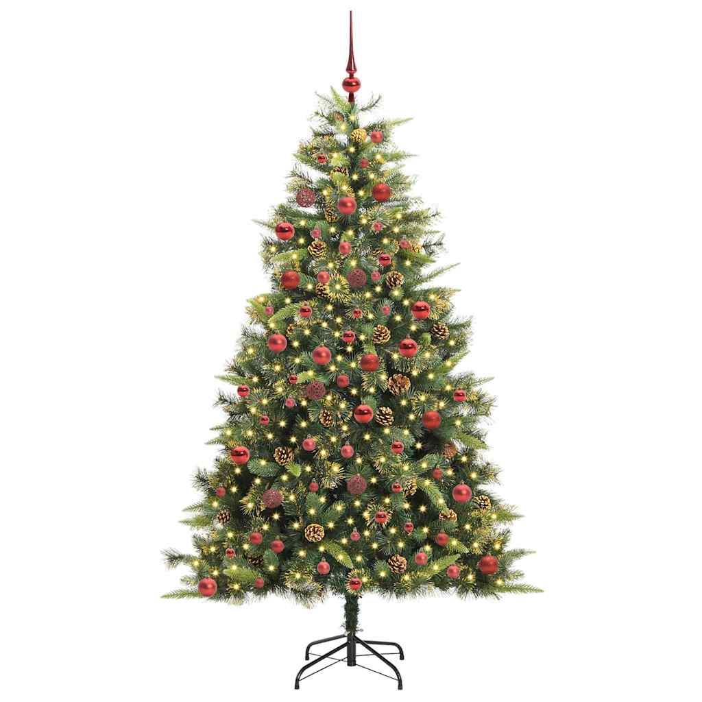 Kunstmatige Scharnier Kerstboom met Cones Groen 180 cm