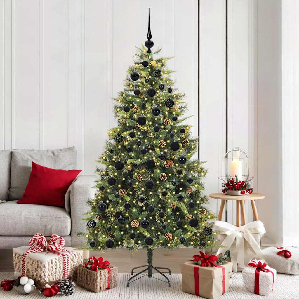 Kunstmatige Scharnier Kerstboom met Cones Groen 180 cm