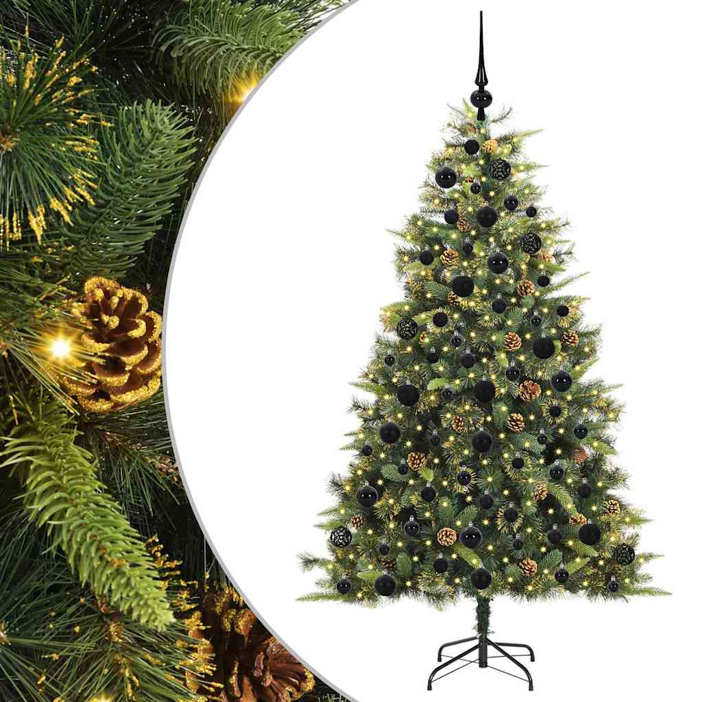 Kunstmatige Scharnier Kerstboom met Cones Groen 180 cm