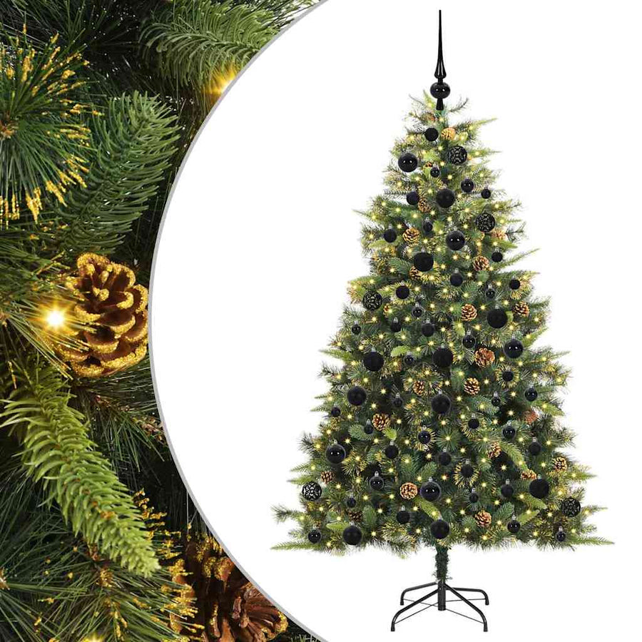 Kunstmatige Scharnier Kerstboom met Cones Groen 180 cm