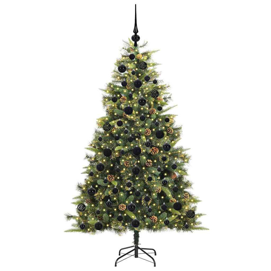 Kunstmatige Scharnier Kerstboom met Cones Groen 180 cm