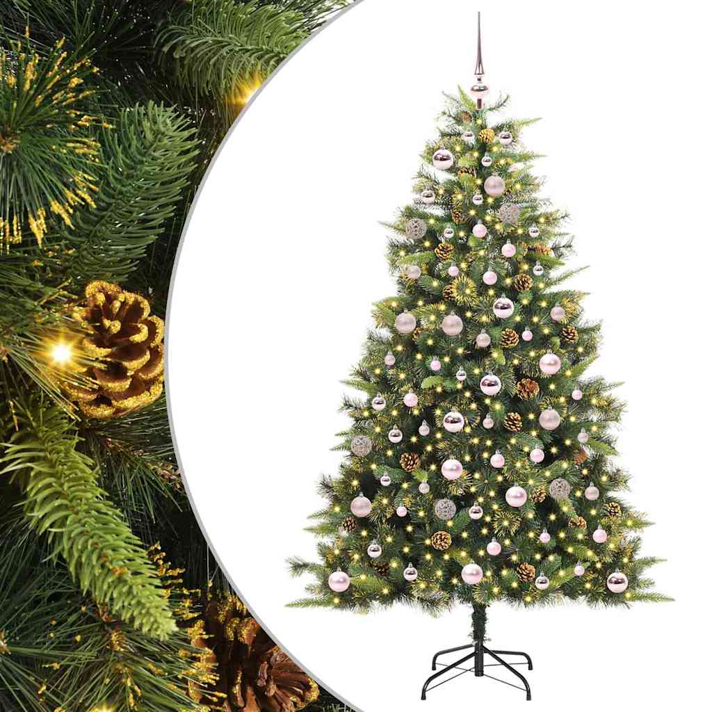 Kunstmatige Scharnier Kerstboom met Cones Groen 180 cm