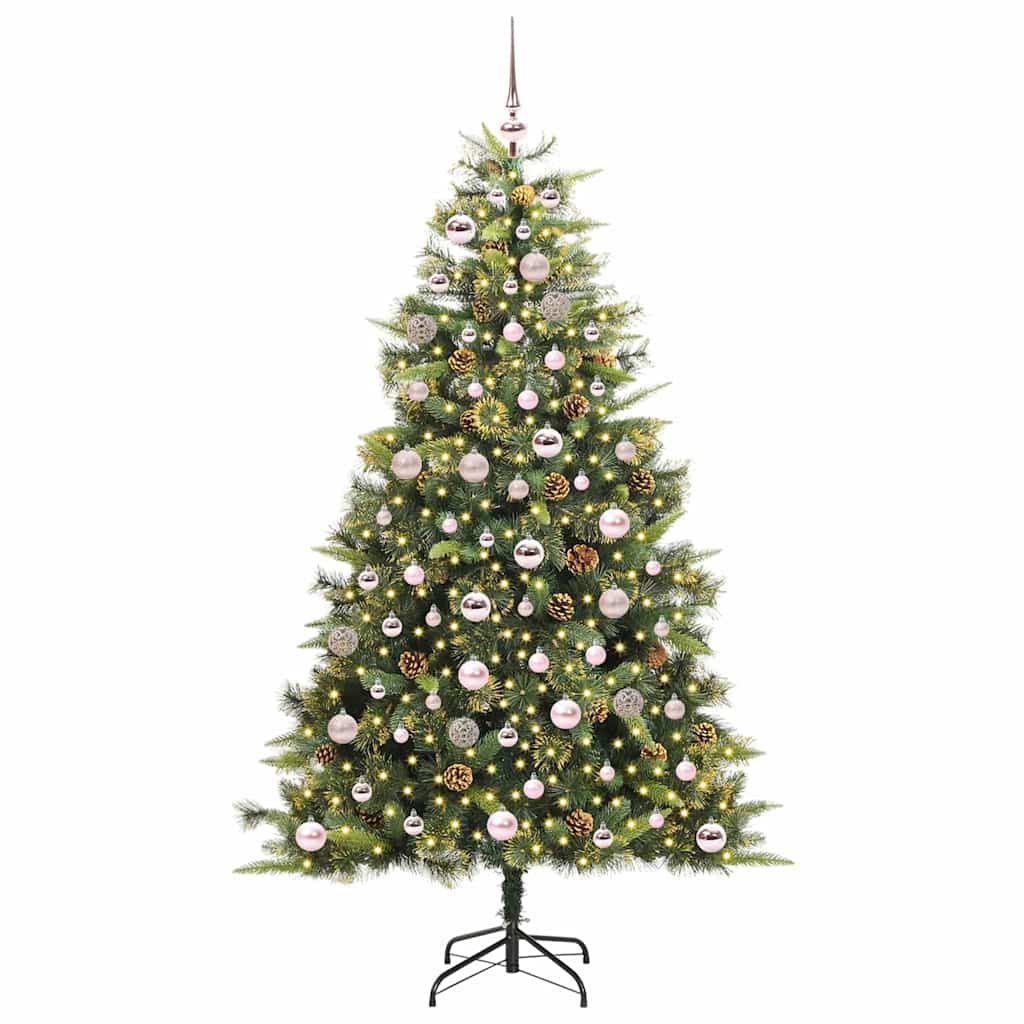 Kunstmatige Scharnier Kerstboom met Cones Groen 180 cm