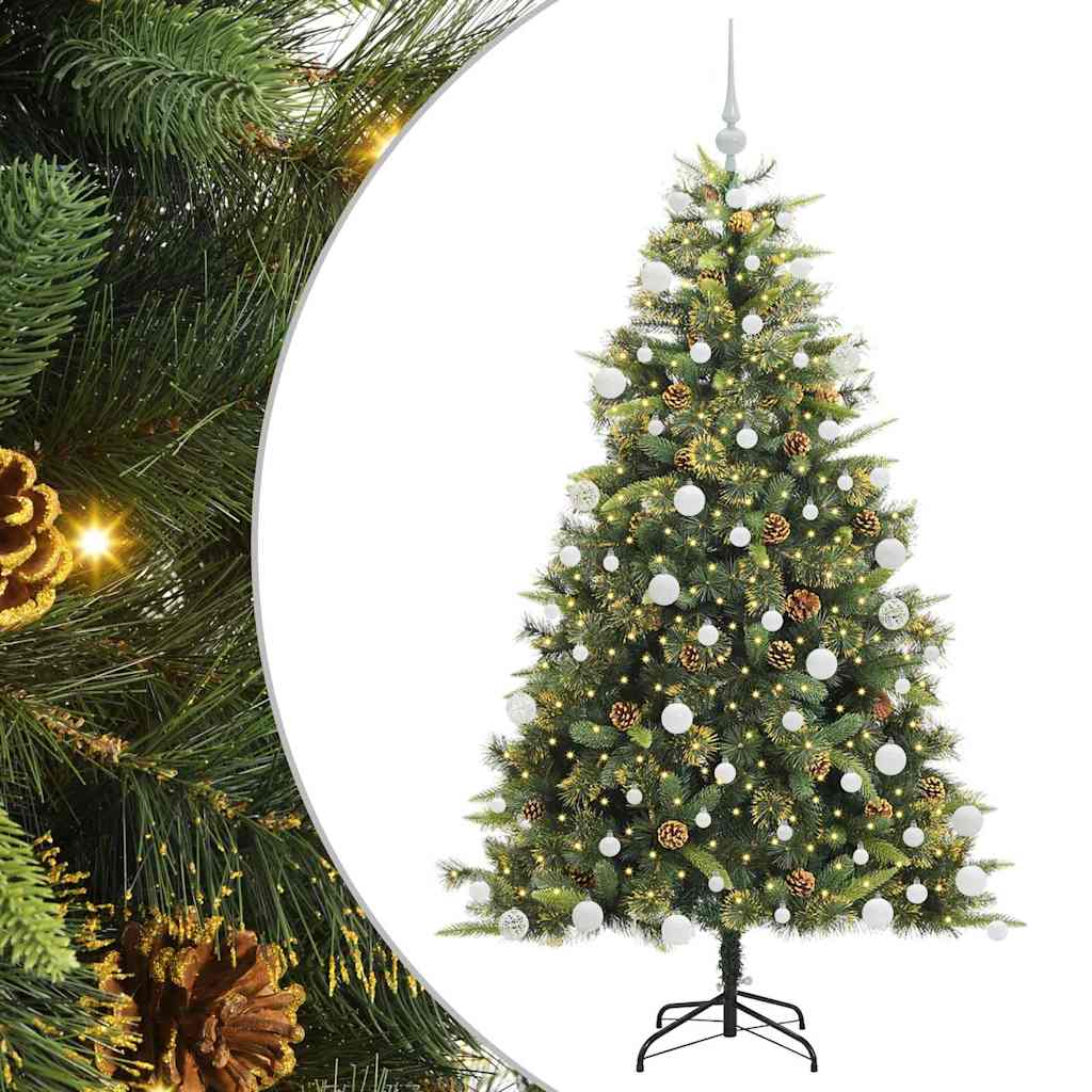 Kunstmatige Scharnier Kerstboom met Cones Groen 180 cm