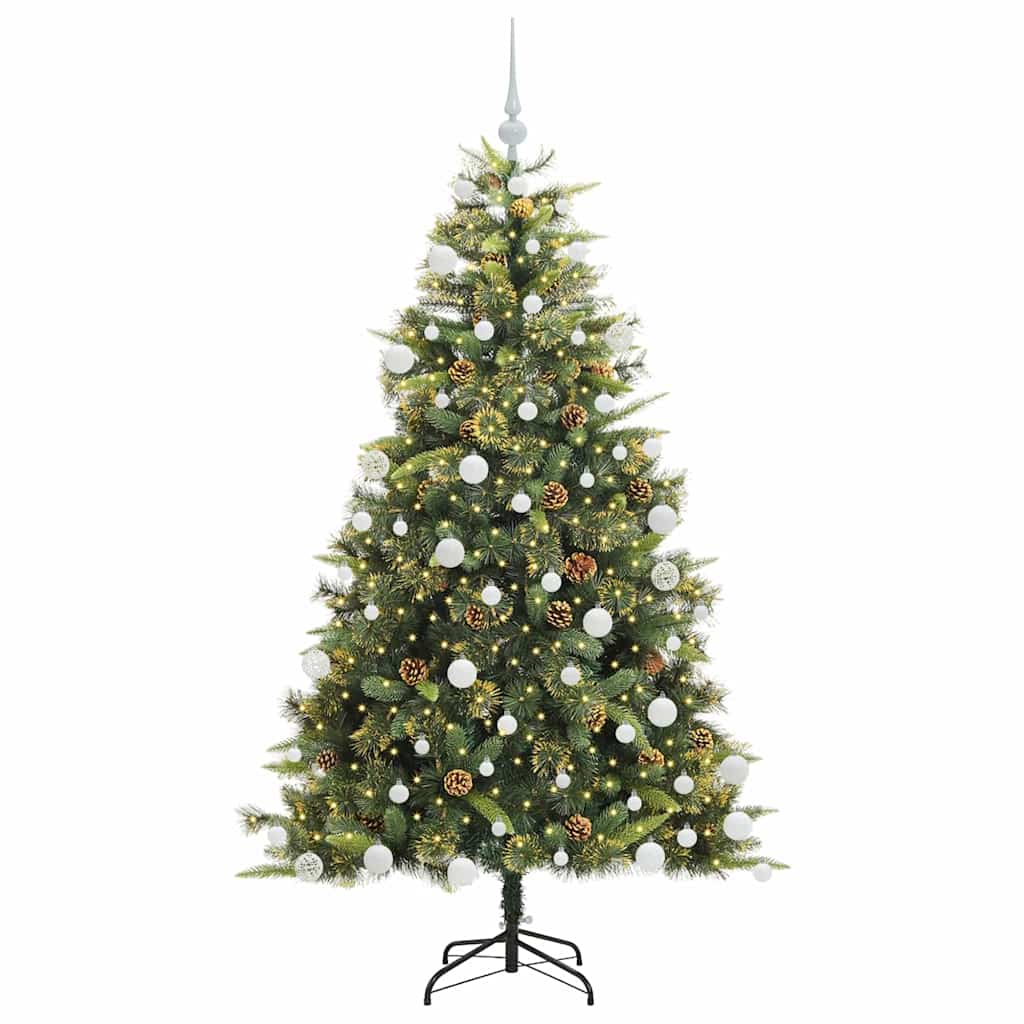 Kunstmatige Scharnier Kerstboom met Cones Groen 180 cm