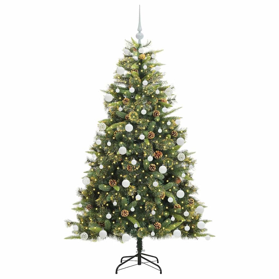 Kunstmatige Scharnier Kerstboom met Cones Groen 180 cm