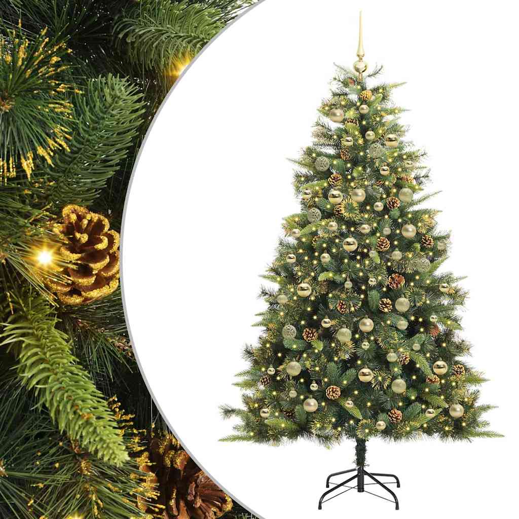 Kunstmatige Scharnier Kerstboom met Cones Groen 180 cm