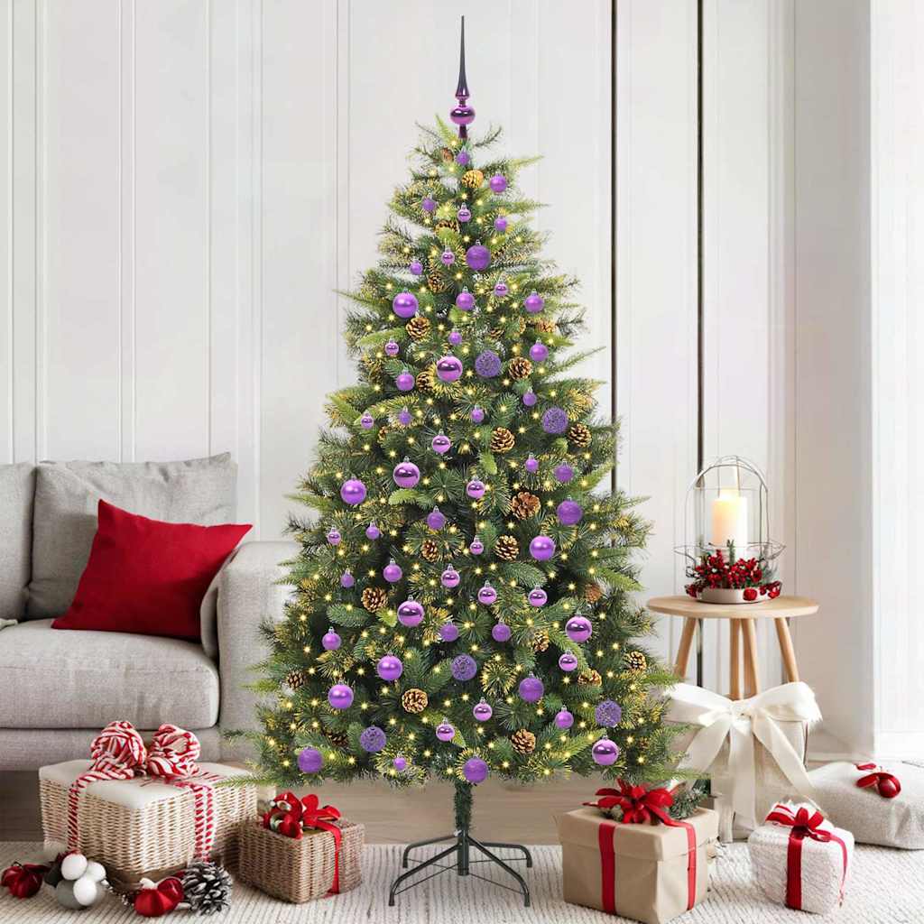 Kunstmatige Scharnier Kerstboom met Cones Groen 180 cm