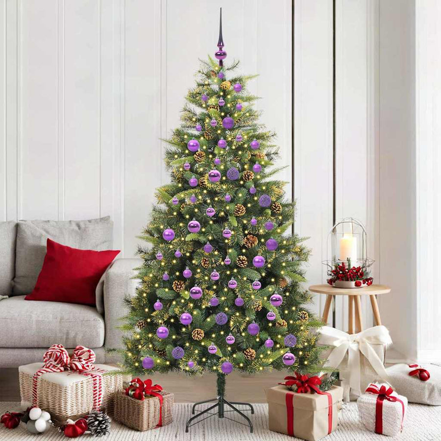 Kunstmatige Scharnier Kerstboom met Cones Groen 180 cm