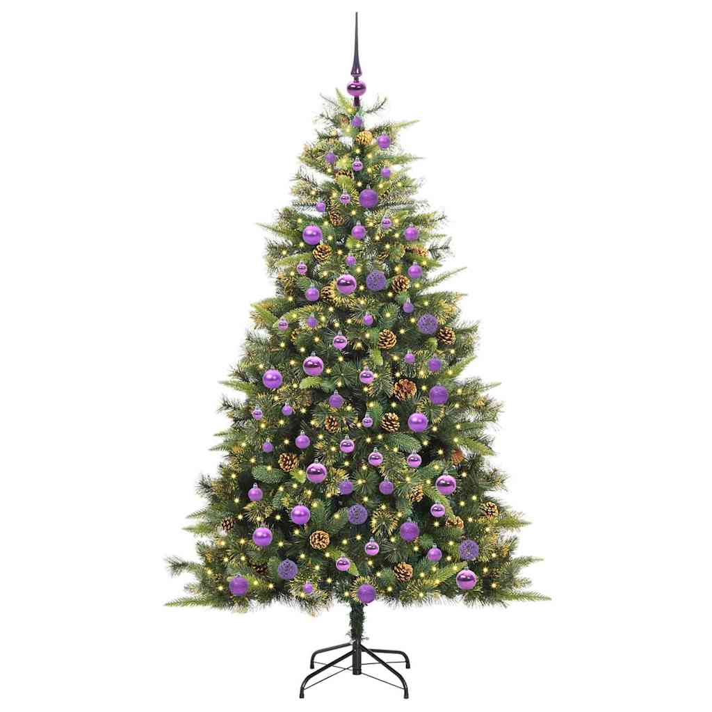 Kunstmatige Scharnier Kerstboom met Cones Groen 180 cm