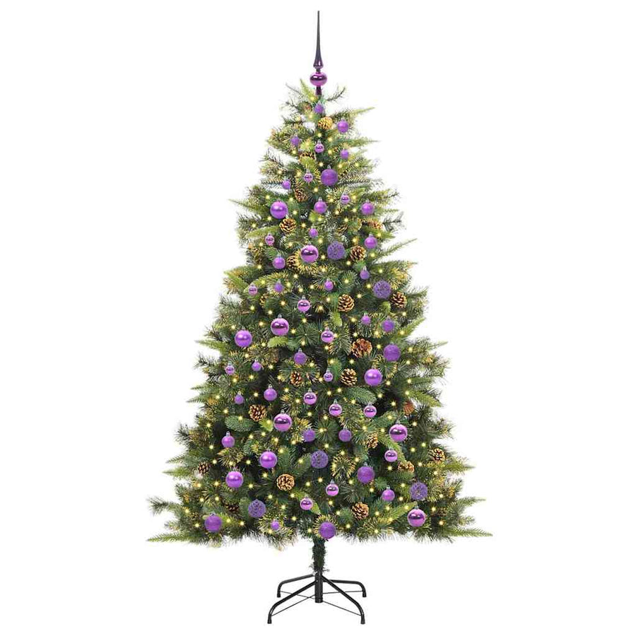 Kunstmatige Scharnier Kerstboom met Cones Groen 180 cm