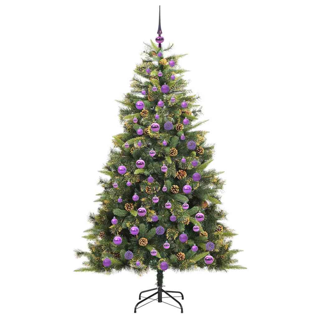 Kunstmatige Scharnier Kerstboom met Cones Groen 180 cm