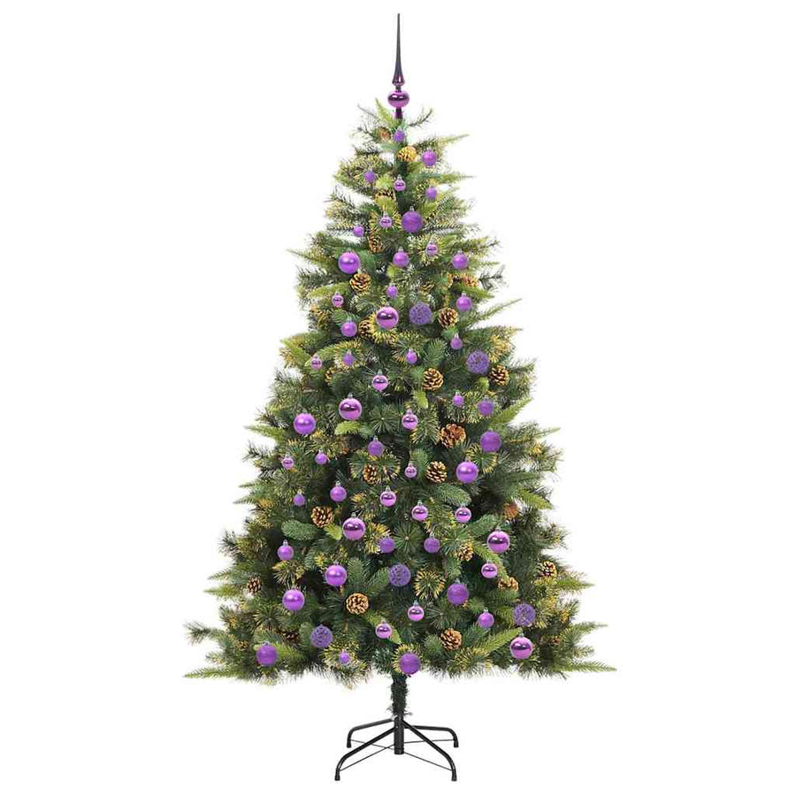 Kunstmatige Scharnier Kerstboom met Cones Groen 180 cm