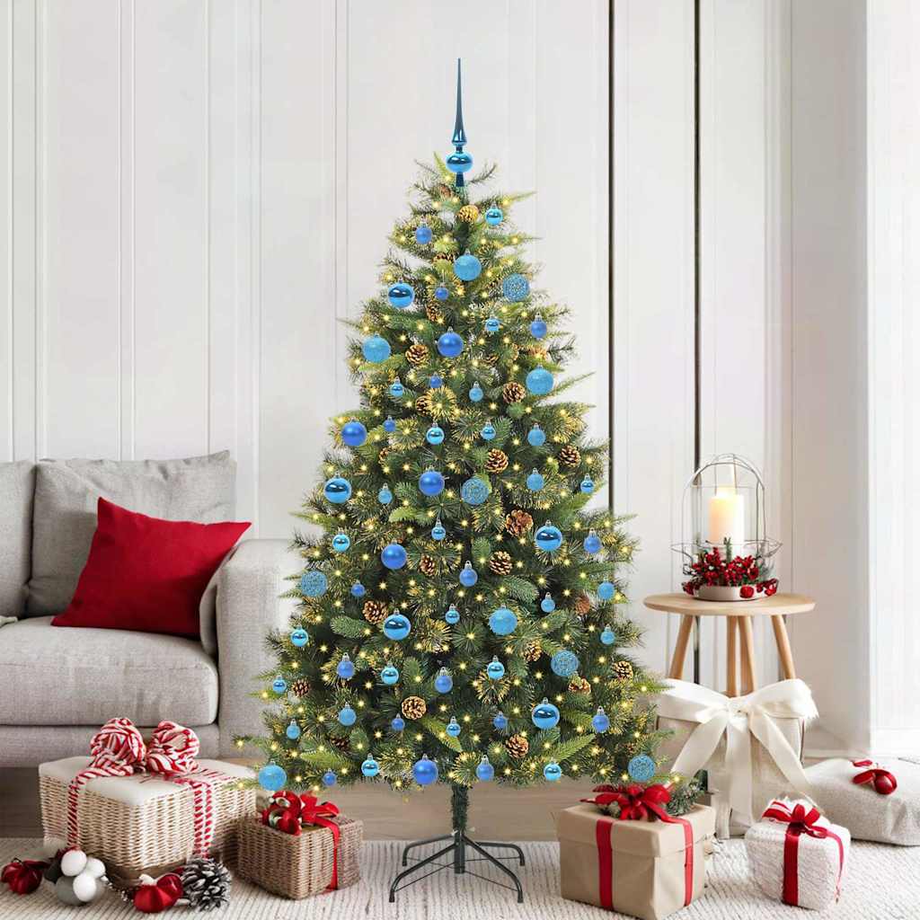 Kunstmatige Scharnier Kerstboom met Cones Groen 180 cm