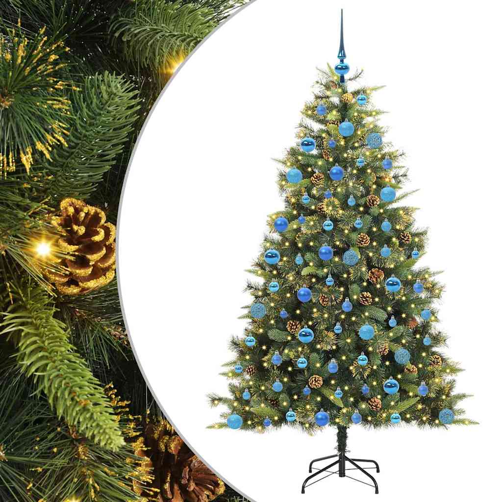 Kunstmatige Scharnier Kerstboom met Cones Groen 180 cm