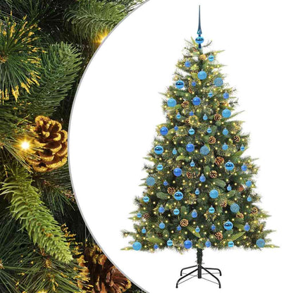Kunstmatige Scharnier Kerstboom met Cones Groen 180 cm
