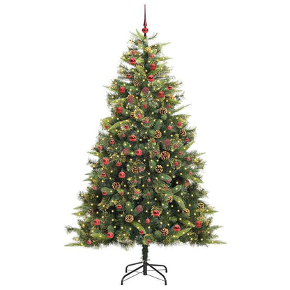 Kunstmatige Scharnier Kerstboom met Cones Groen 210 cm