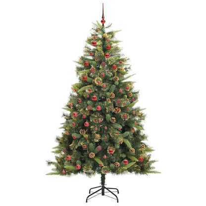 Kunstmatige Scharnier Kerstboom met Cones Groen 210 cm