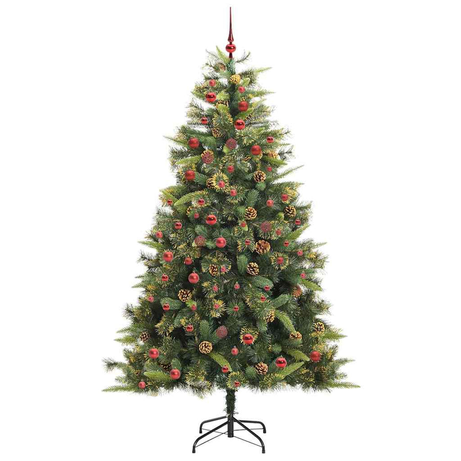 Kunstmatige Scharnier Kerstboom met Cones Groen 210 cm