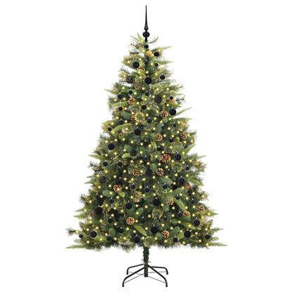 Kunstmatige Scharnier Kerstboom met Cones Groen 210 cm