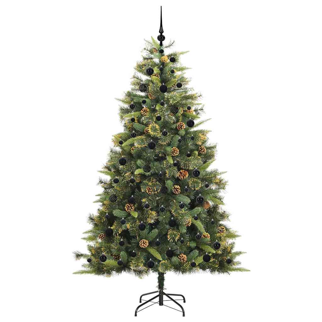 Kunstmatige Scharnier Kerstboom met Cones Groen 210 cm