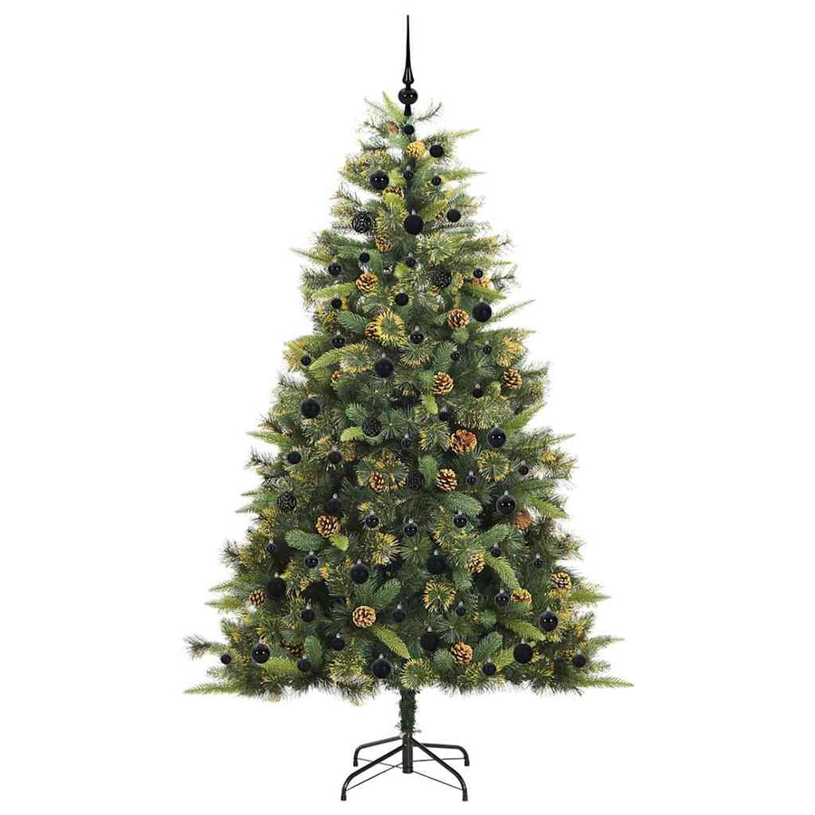 Kunstmatige Scharnier Kerstboom met Cones Groen 210 cm